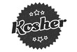 © Aquir - kosher sign. kosher round vintage retro label. kosher