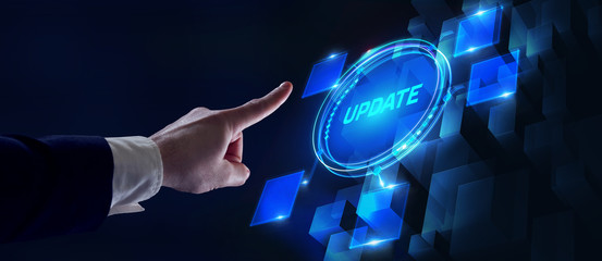 Business, Technology, Internet and network concept. Update software computer program upgrade.