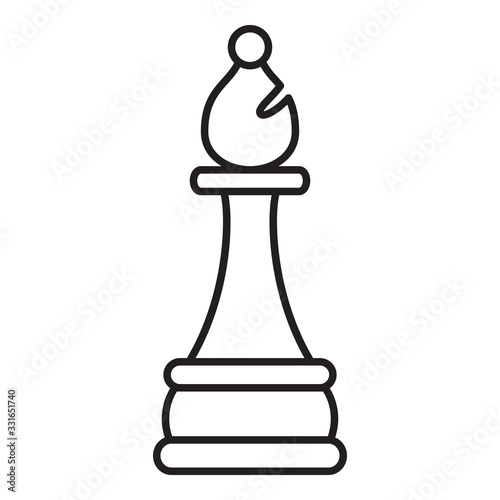 Cuadros en Lienzo Vector Outline Bishop Chess Icon