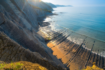 Wall Mural - beautiful flysch beach in Zumaia