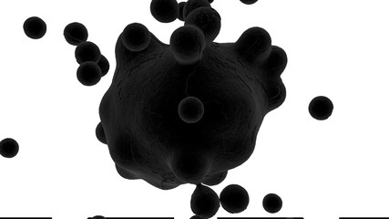 Poster - 3D rendering of a black drop of oil with contours of continents and oceans. Abstract illustration isolated on a white background. The idea of energy resources, the crisis of the oil industry.