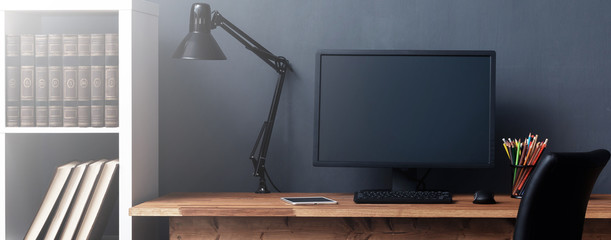 home workplace - desk with computer