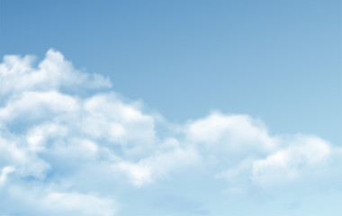 transparent different clouds isolated on blue background. real transparency effect. vector illustrat