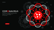 Modern Medical WEB BANER. Coronavirus Background. Virus Cell Icon. Stop Corona Virus Concepts.