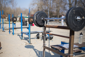 Home-made street playground gym for sports