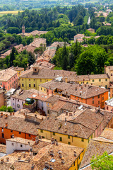 Wall Mural - Elevated late May view of Brisighella, Province of Ravenna, Region of Emilia-Romagna, Italy