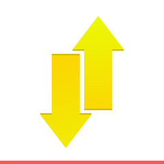 Fototapete - Isometric arrow vector icon, left right down up direction symbol. Simple, flat design for web or mobile app