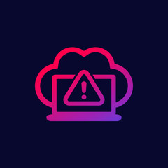 Poster - warning icon with cloud, vector