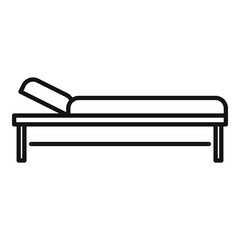 Sticker - Hospital bed icon. Outline hospital bed vector icon for web design isolated on white background