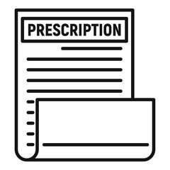 Poster - Medical prescription icon. Outline medical prescription vector icon for web design isolated on white background