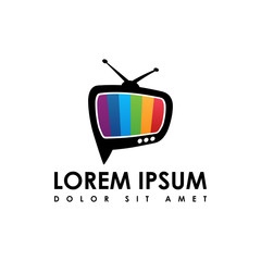 Fototapete - TV logo template in trendy flat style