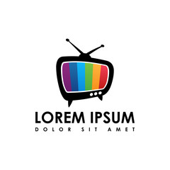 Fototapete - TV vector logo template in trendy flat style