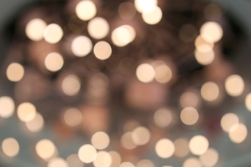 White and Blue Light Orbs Blurred Bokeh Abstract Background