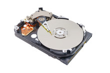 Hard Disk Drive Removable Case For Repair On A White Background.