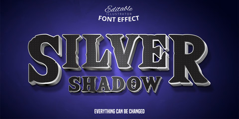 Wall Mural - Silver Shadow text, 3d editable font effect