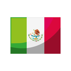 Wall Mural - mexican flag on white background