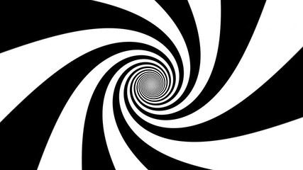 Canvas Print - Black and White Spiral Swirl Psychedelic Hypnotic Optical Illusion - 4K Seamless Loop Motion Background Animation