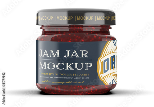 Download Raspberry Jam Jar Mockup Stock Template Adobe Stock