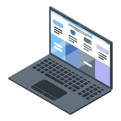 Poster - Architect laptop icon. Isometric of architect laptop vector icon for web design isolated on white background