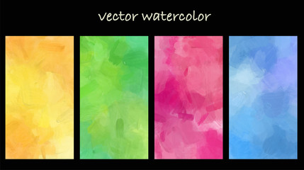Wall Mural - Set of high quality vector colorful watercolor backgrounds for poster, brochure or flyer