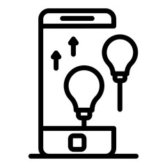 Poster - Smartphone innovation icon. Outline smartphone innovation vector icon for web design isolated on white background