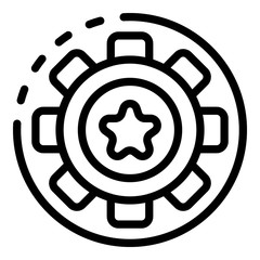 Poster - Gear wheel innovation icon. Outline gear wheel innovation vector icon for web design isolated on white background