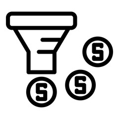 Poster - Conversion rate funnel icon. Outline conversion rate funnel vector icon for web design isolated on white background