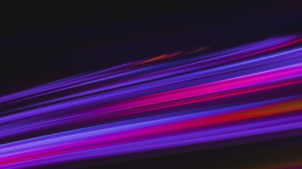 Fototapete - Screensaver on your desktop. Colored neon lines on a black background. Purple ray bends