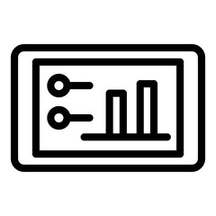 Poster - Tablet graph chart icon. Outline tablet graph chart vector icon for web design isolated on white background