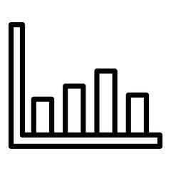 Poster - Graph bars icon. Outline graph bars vector icon for web design isolated on white background
