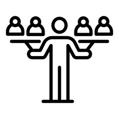 Poster - Teamwork management icon. Outline teamwork management vector icon for web design isolated on white background