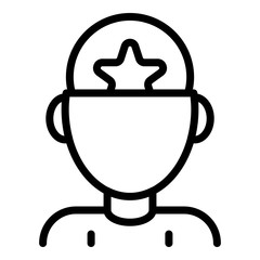 Poster - Life skill thinking icon. Outline life skill thinking vector icon for web design isolated on white background