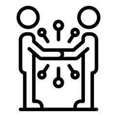 Poster - Learning teamwork icon. Outline learning teamwork vector icon for web design isolated on white background
