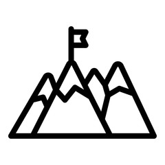 Poster - Hiking mountain target icon. Outline hiking mountain target vector icon for web design isolated on white background