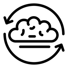Poster - Data cloud mission icon. Outline data cloud mission vector icon for web design isolated on white background