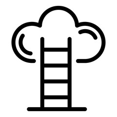 Poster - ladder cloud target icon. outline ladder cloud target vector icon for web design isolated on white b