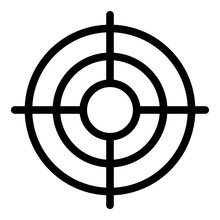 Aim Target Icon. Outline Aim Target Vector Icon For Web Design Isolated On White Background