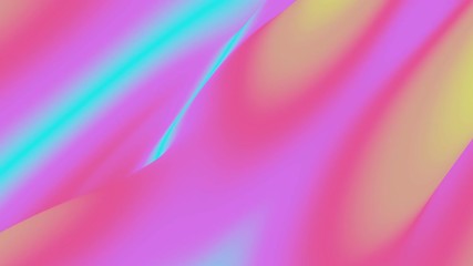Poster - Looped animation. Abstract colorful wavy background in bright pink, red, yellow and blue colors. Modern colorful wallpaper. 3d rendering.