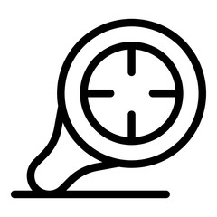 Poster - Magnifier target icon. Outline magnifier target vector icon for web design isolated on white background