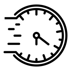 Poster - Fast repair clock icon. Outline fast repair clock vector icon for web design isolated on white background