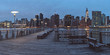Panorama of Gantry Plaza State Park in Long Island City, Queens, New York in early morning