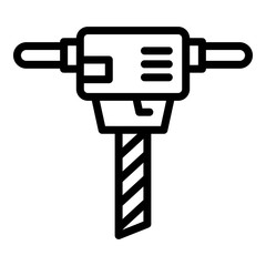 Poster - Gasoline hammer drill icon. Outline gasoline hammer drill vector icon for web design isolated on white background