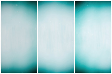 Wall Mural - Set of abstract vertical grunge turquoise banners.