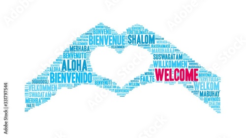 Fotografie, Obraz International Welcome Animated Word Cloud