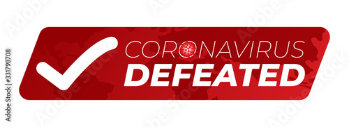 Cuadros en Lienzo Coronavirus Defeated Illustration Sticker Badge
