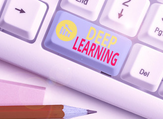 Fototapete - text sign showing deep learning. business photo text the collection of algorithms used in machine le