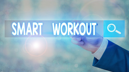 Poster - Conceptual hand writing showing Smart Workout. Concept meaning set a goal that maps out exactly what need to do in being fit