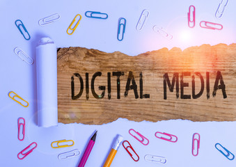 Fototapete - Text sign showing Digital Media. Business photo text digitized content that can be transmitted over the internet