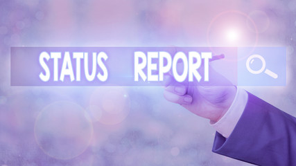 Fototapete - Conceptual hand writing showing Status Report. Concept meaning document relating a situation of something such as a project