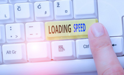 Poster - Word writing text Loading Speed. Business photo showcasing time takes to download and display the content of a web page